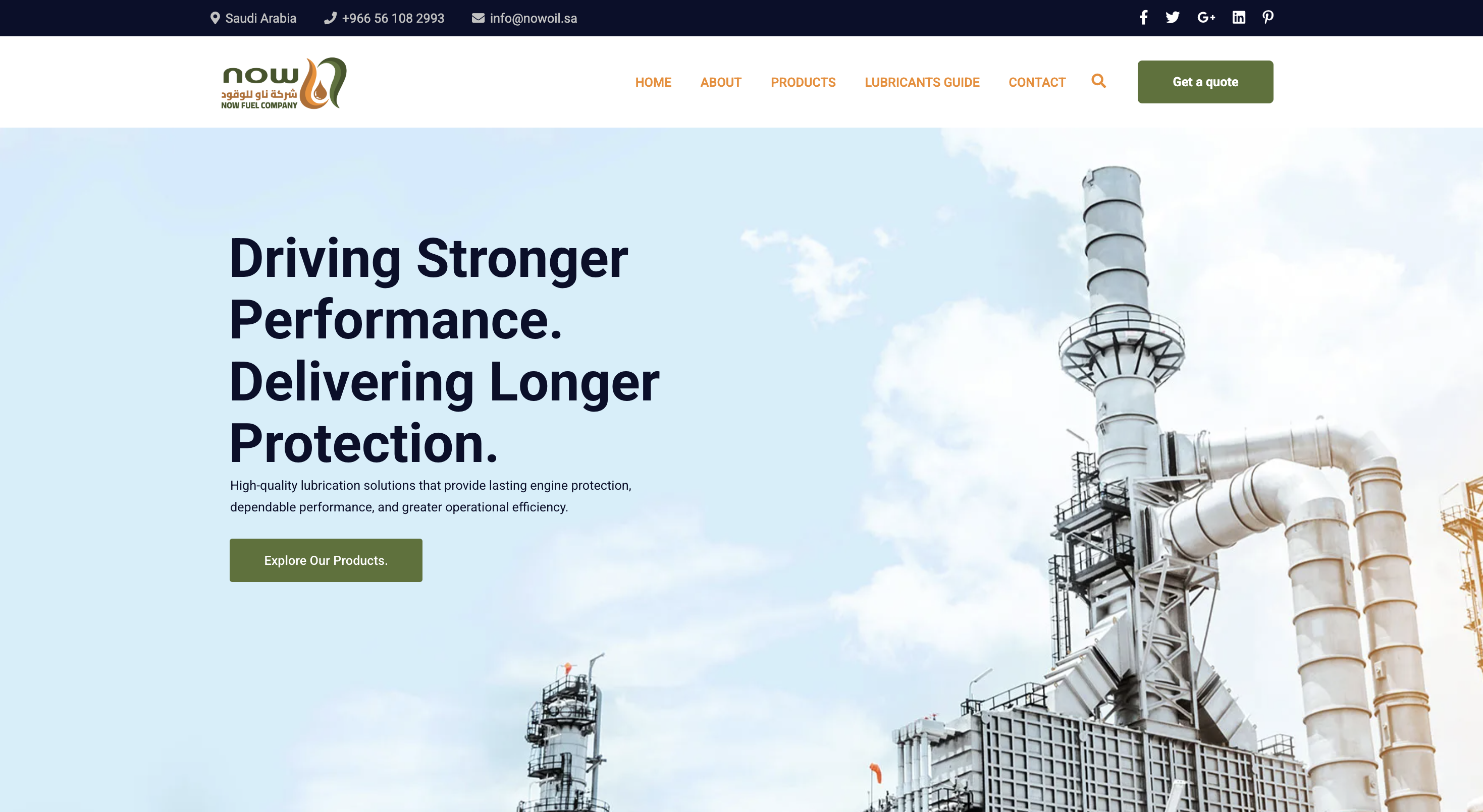 NOW Oil website preview